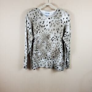 Vintage Alfred Dunner Animal Print Crewneck Sweater Size 1X Wool Blend